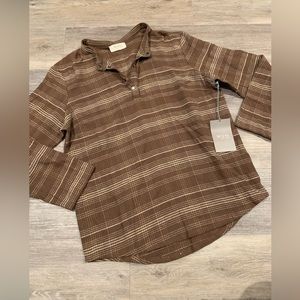 NWT - 100% organic cotton flannel top